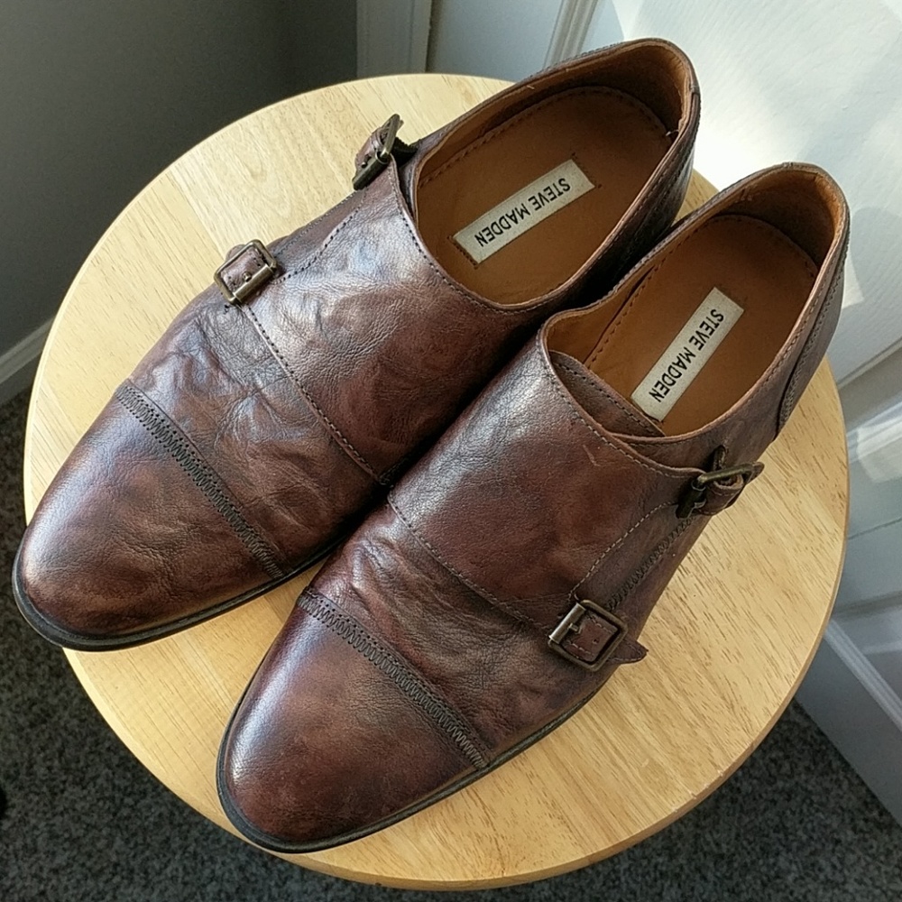 Steve Madden Cocoa Brown Buckle Shoes (men's)